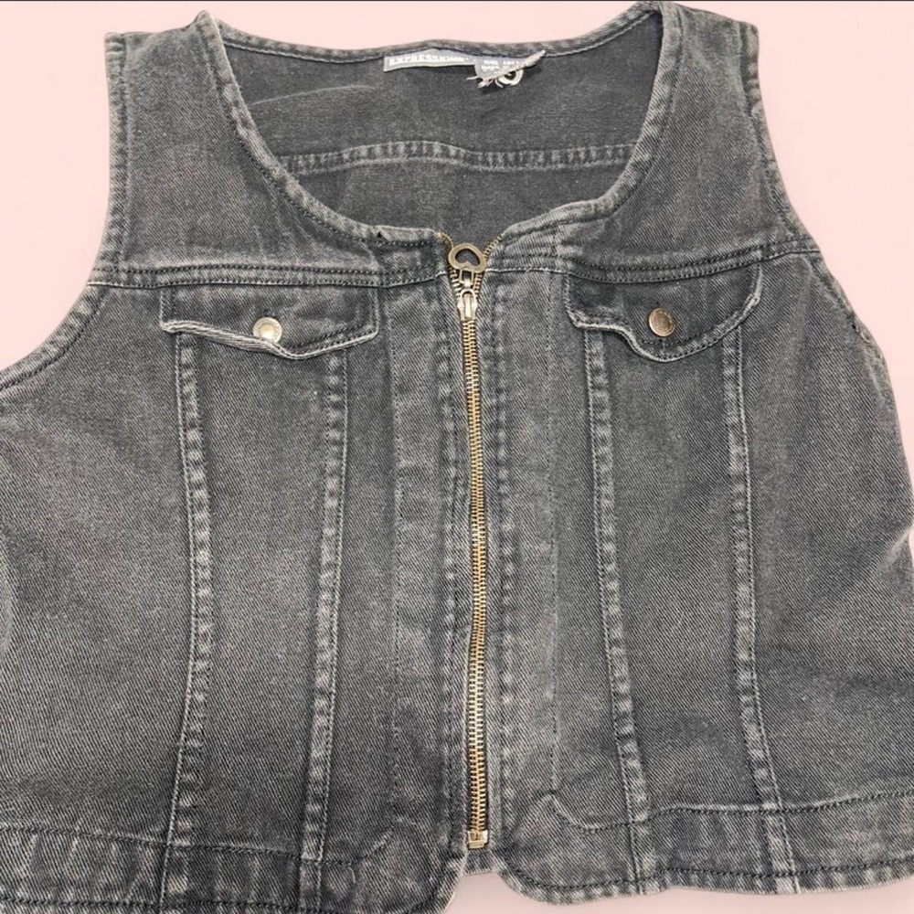 black Denim Vest